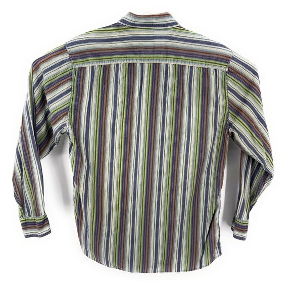 Indigo Palm Denim Men’s Casual Shirt XL Striped Tailored Fit Multicolor - Picture 3 of 4